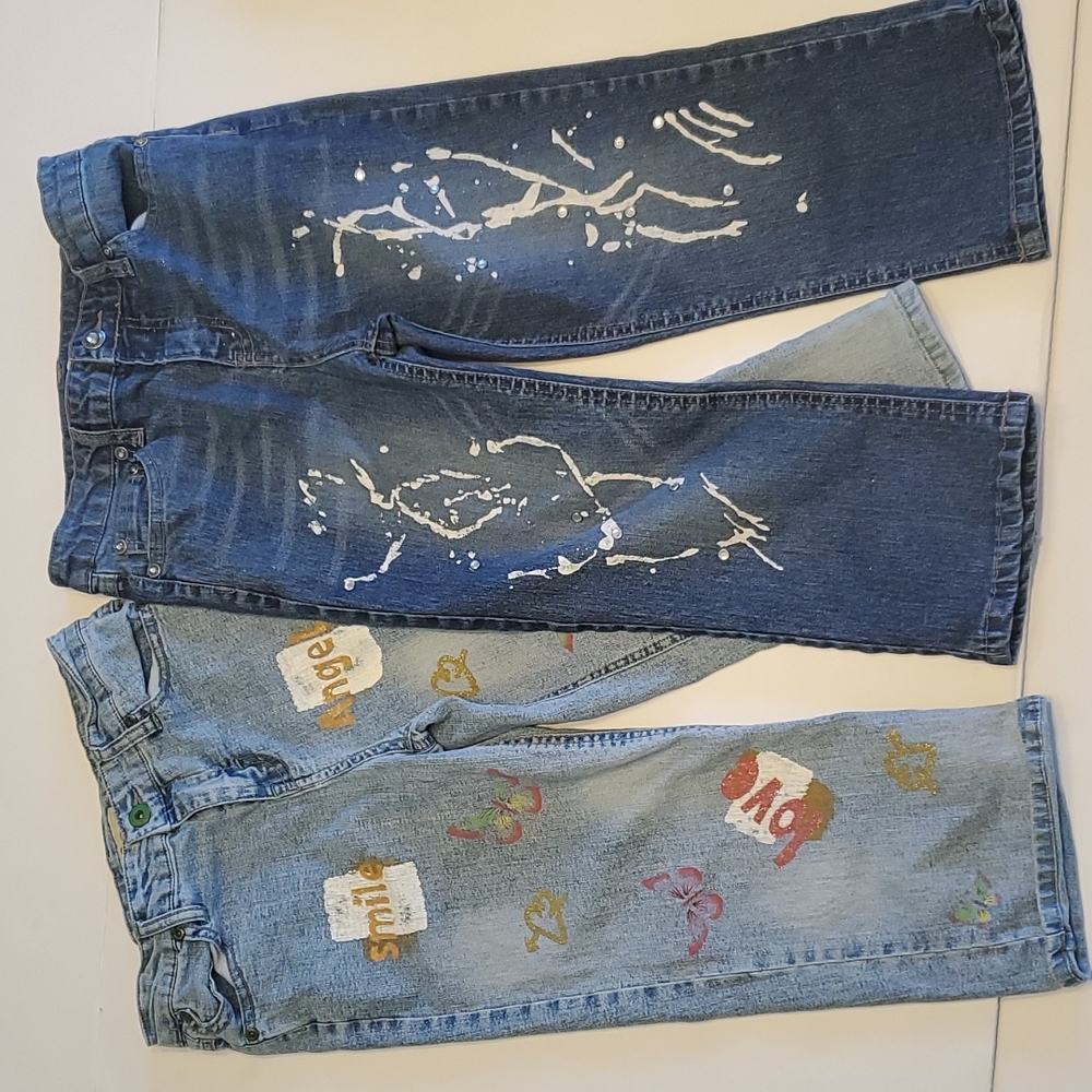 Faded Glory Stretch Denim Girls Jeans Capris (Lot of 2)